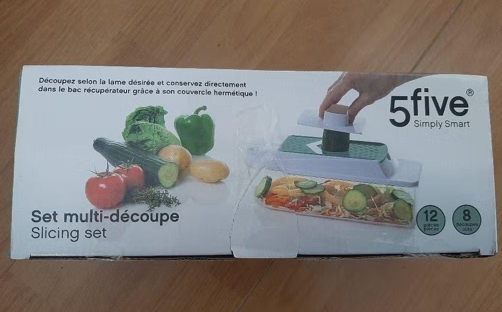 Multisnijder groentesnijder met opvangbak en schijven, Huis en Inrichting, Keuken | Keukenbenodigdheden, Ophalen of Verzenden