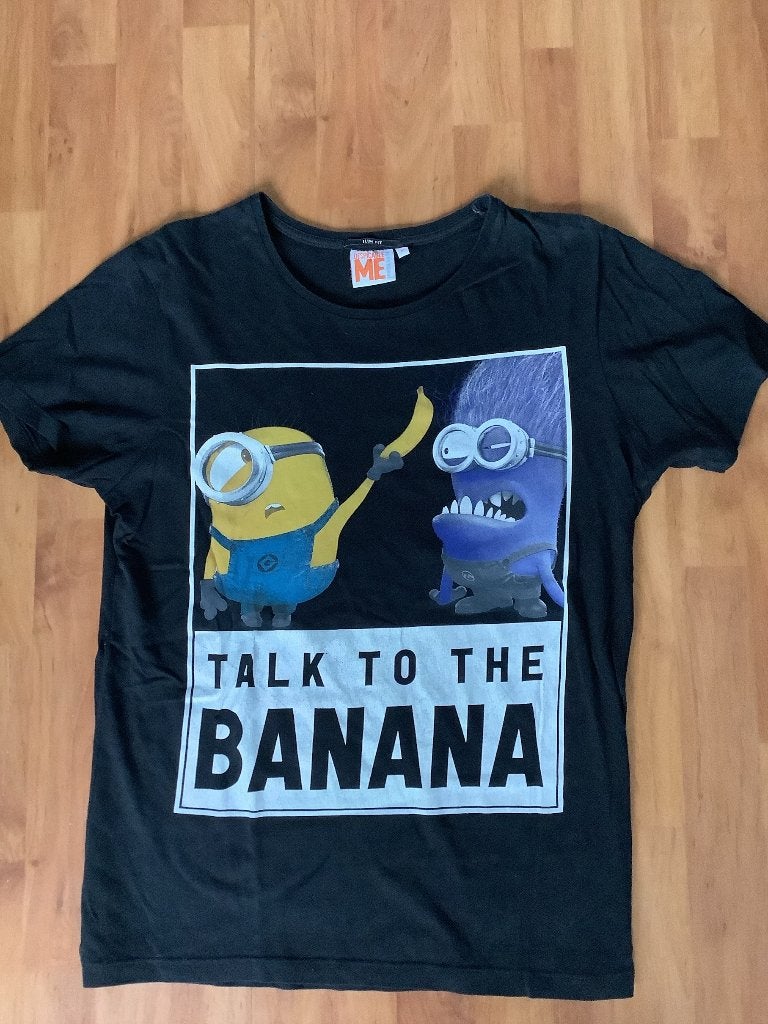 Minions Despicable Me t shirt maat M slim fit 5 euro, Ophalen of Verzenden, Zo goed als nieuw, Maat 48/50 (M), Zwart