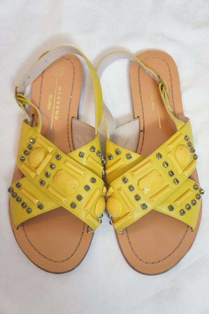 WEEKEND MAX MARA sandalen maat 40, Verzenden, Geel, Sandalen of Muiltjes, Zo goed als nieuw