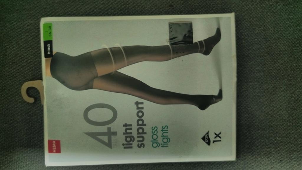 Hema 40 denier light support gloss panty zwart S, Kleding | Dames, Maat 36/38 (S), Zwart, Nieuw, Ophalen of Verzenden