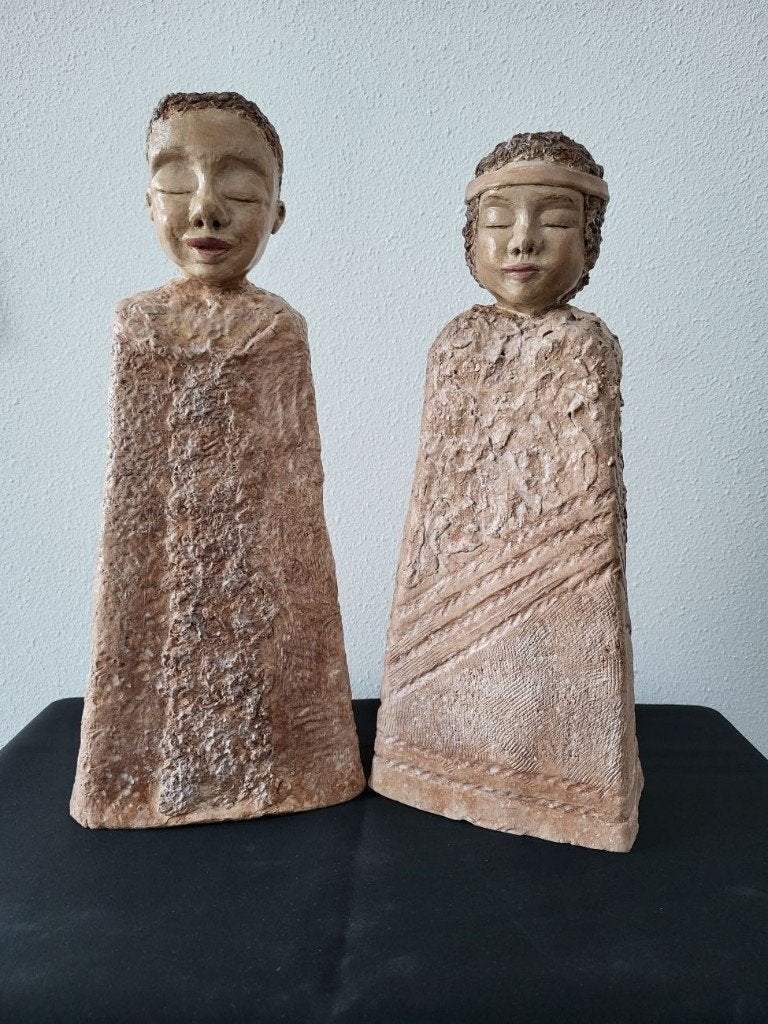 2 BEELDEN, keramiek, Verzamelen, Beelden en Beeldjes, Ophalen, Nieuw, Fantasy
