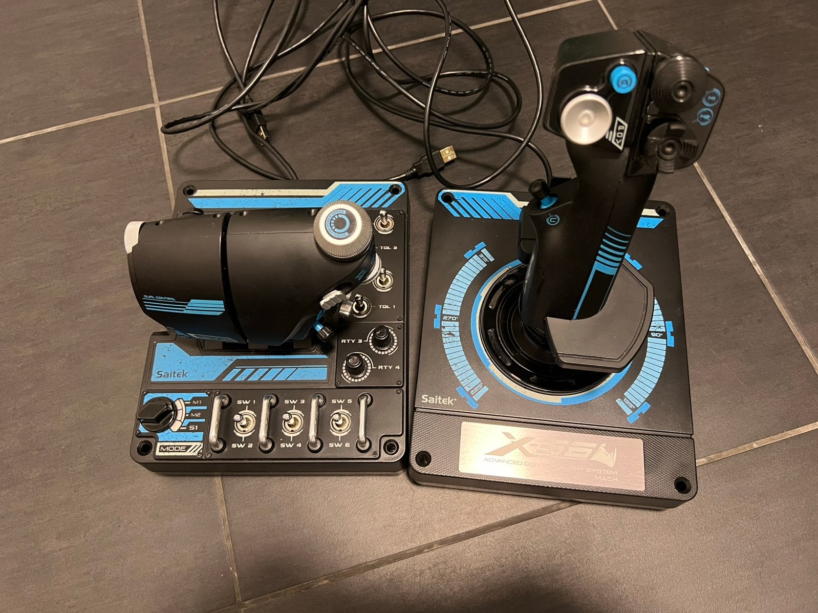 Saitek X-56 Rhino H.O.T.A.S. Flight Stick & Throttle, Computers en Software, Joysticks, Ophalen of Verzenden, Gebruikt, Overige merken