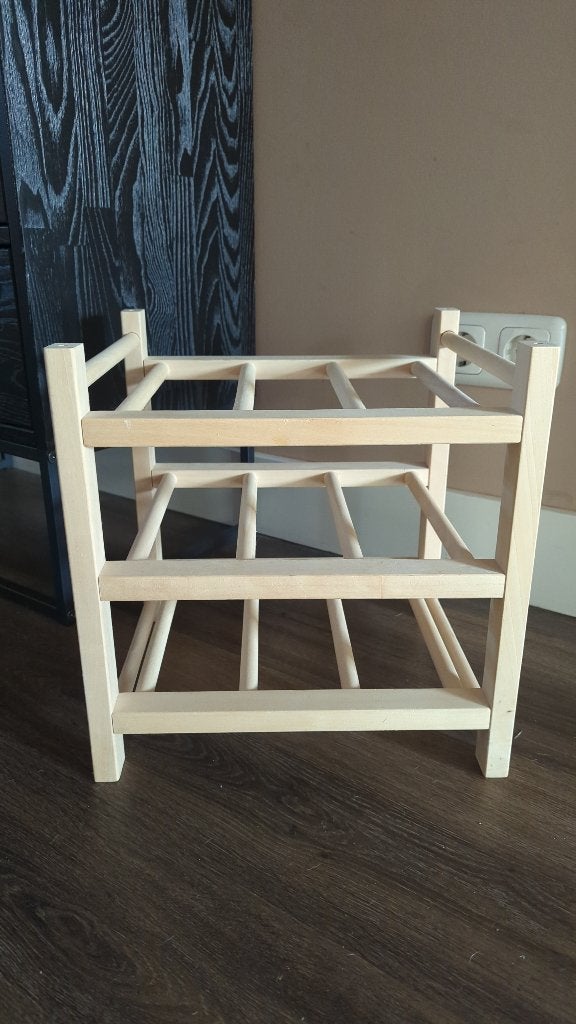 Wijnrek hout ikea HUTTEN, Huis en Inrichting, Ophalen, Zo goed als nieuw, Hout, 5 tot 15 flessen