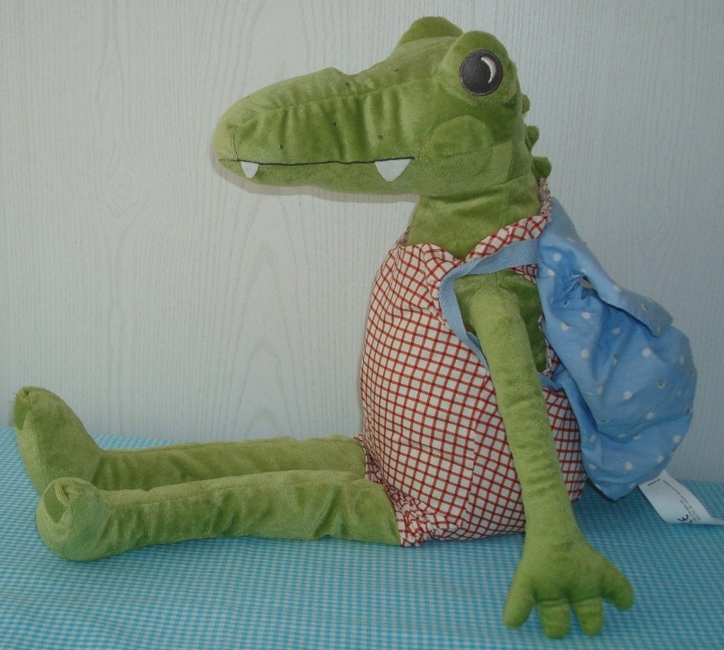 IKEA krokodil Fabler knuffel met rugzak GAAF!, Kinderen en Baby's, Groen, IKEA, Overige typen, Ophalen of Verzenden