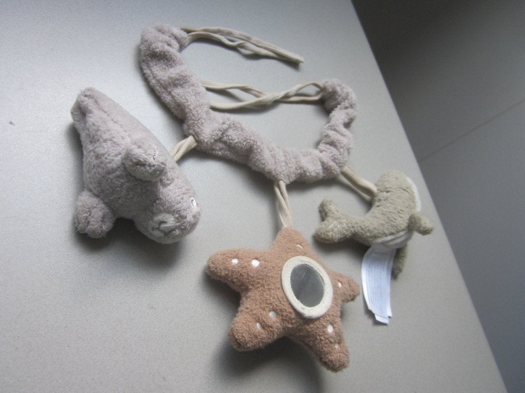Jollein zacht pluche bruin/beige wagenspanner zeedieren, Overige merken, Interactief, Overige karakters, Overige typen