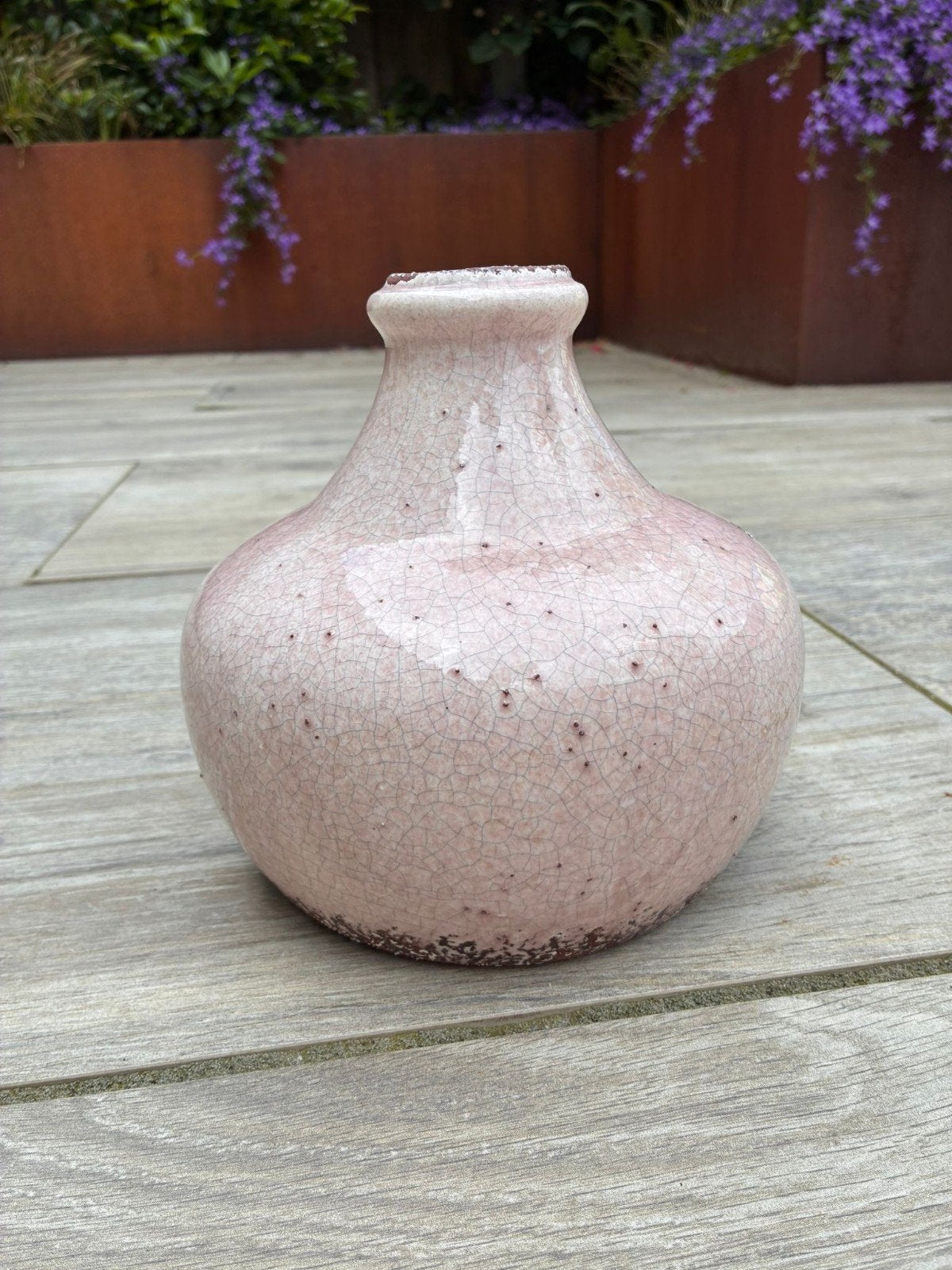 Decoratieve vaas met craquelé glazuur - Roze, Verzenden