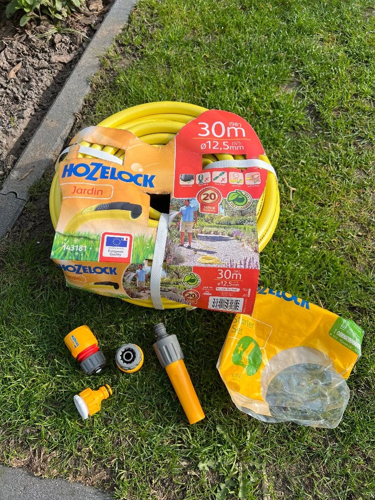 Tuinslang Hozelock 30 meter lang inclusief accessoires set, Ophalen of Verzenden, Nieuw, Tuinslang