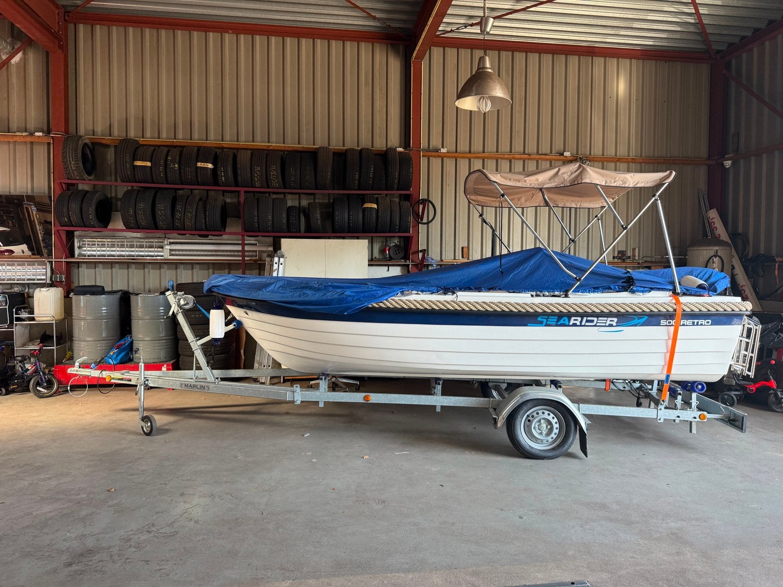 SeaRider 500 Retro Consoleboot met Trailer en Motor, Watersport en Boten, Motorboten en Motorjachten, Overige merken, Gebruikt