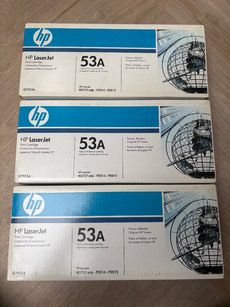 3 orig toners HP Q7553A (HP 53A) HP M2727mfp/P2014/P2015, Ophalen of Verzenden, Nieuw, Toner, HP (ORIGINEEL)