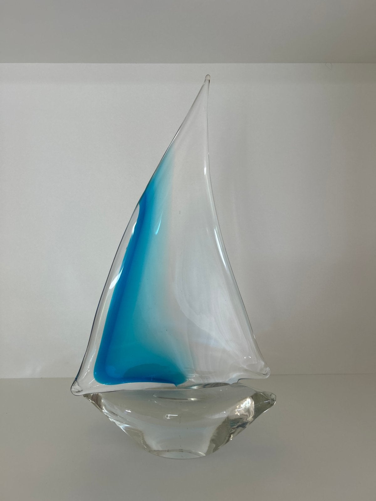 Murano glazen zeilboot – 33 cm – blauw/turquoise, Blauw, Ophalen of Verzenden, Zo goed als nieuw, Modern