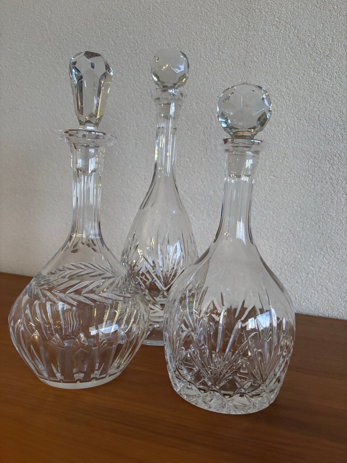 Set van 3 Kristallen Karaffen, Ophalen of Verzenden
