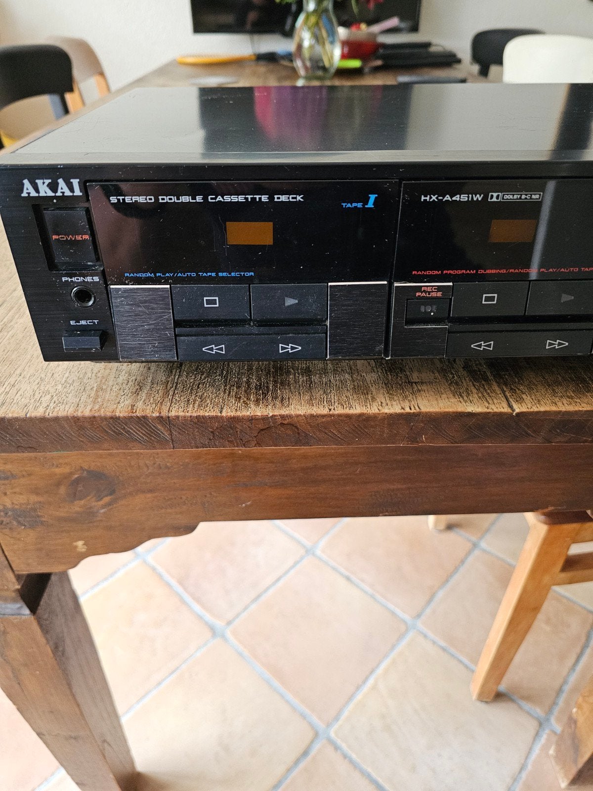 Akai HX-A451W Dubbel Cassettedeck met Veel Opties, Audio, Tv en Foto, Cassettedecks, Ophalen of Verzenden