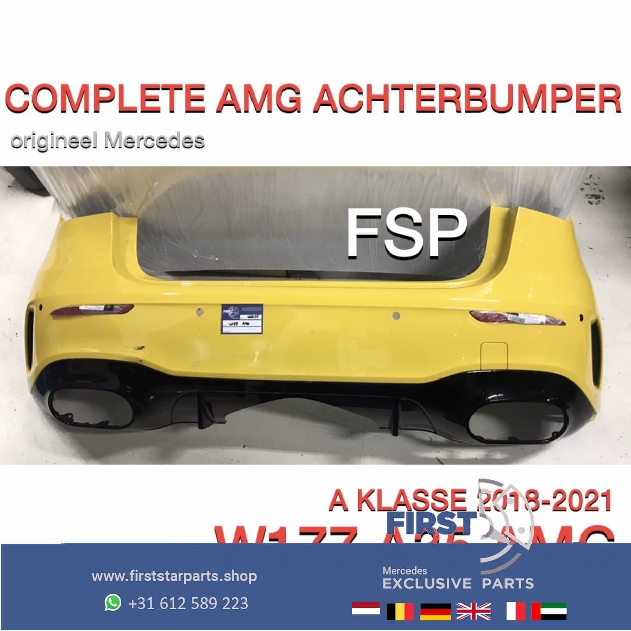 W177 A KLASSE 35 AMG ACHTERBUMPER + DIFFUSER Mercedes A35 GE, Gebruikt, -, Ophalen of Verzenden, Achter