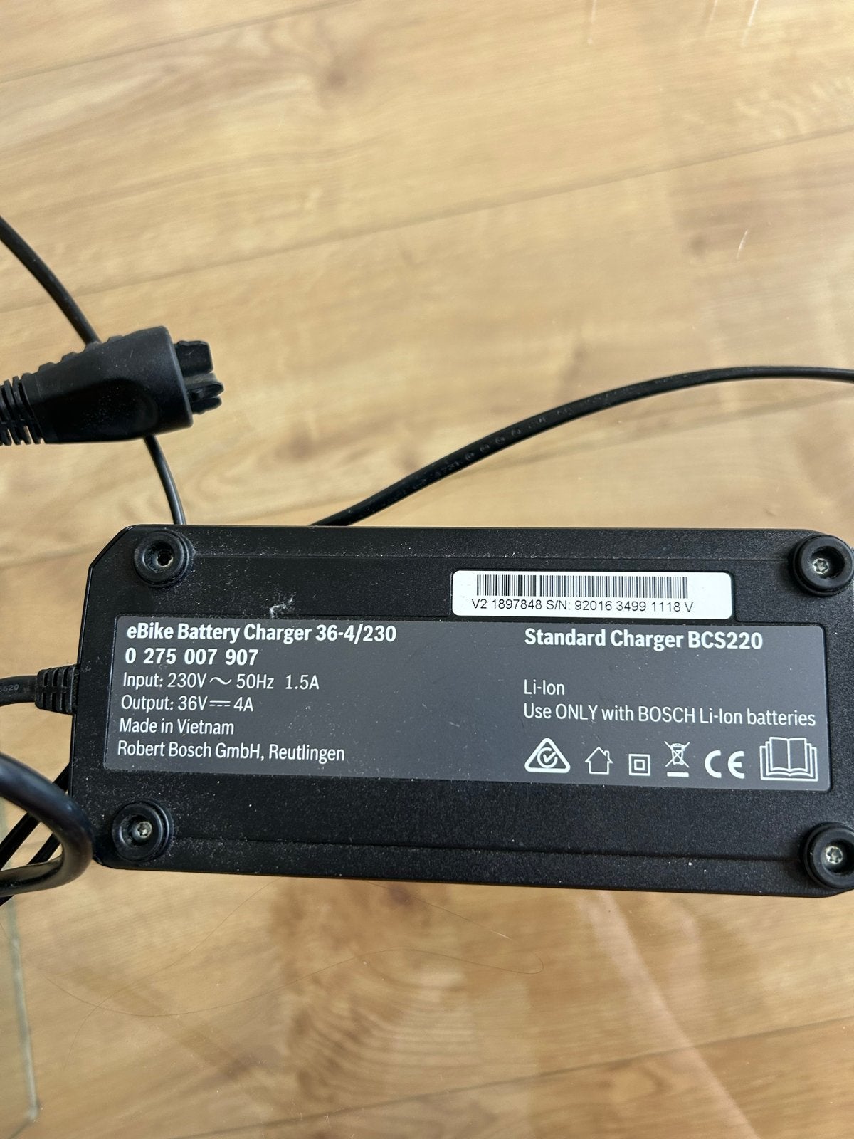 Bosch eBike Acculader 36V-4/230 Standaard Lader BCS220, Ophalen of Verzenden, Gebruikt