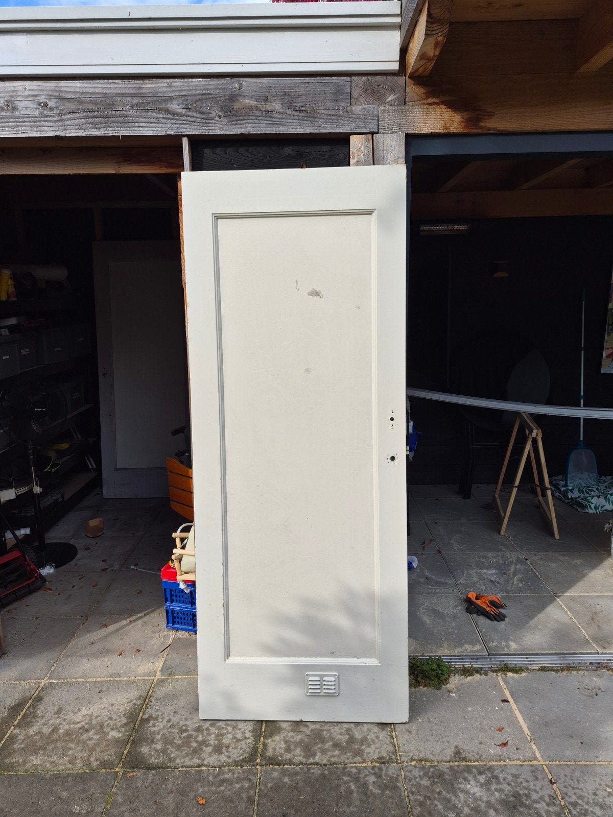 Hardhouten binnendeur - paneeldeur jaren 30, Doe-het-zelf en Verbouw, Gebruikt, 80 tot 100 cm, Binnendeur, Ophalen of Verzenden