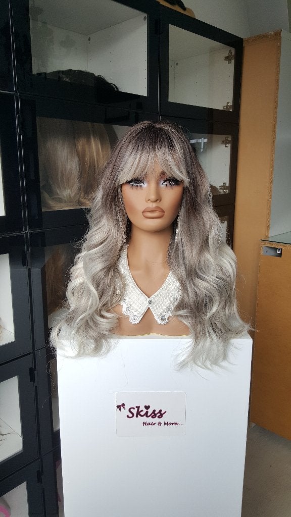 Pruik Pony/Lok: Uitgroei / Grijzig blond / Lichter - Slag, Ophalen of Verzenden, Nieuw, Pruik of Haarverlenging