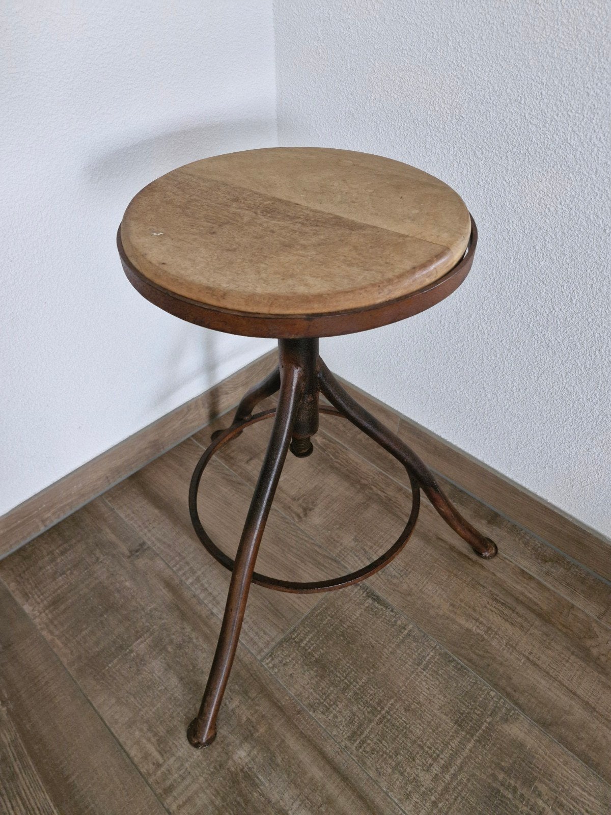 Vintage industriële kruk met verstelbare zitting, Antiek en Kunst, Ophalen of Verzenden