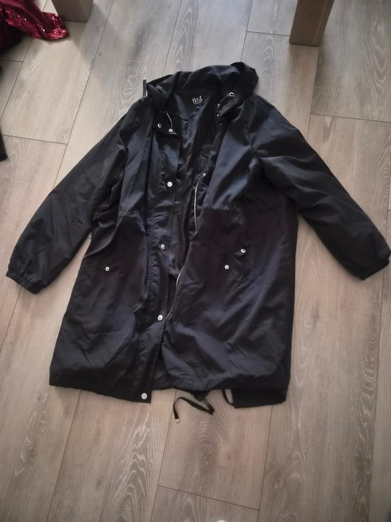 Zwarte half lange zomerjas met capuchon - Maat 44 Ms mode, Zwart, Maat 42/44 (L), Ophalen of Verzenden, Onbekend
