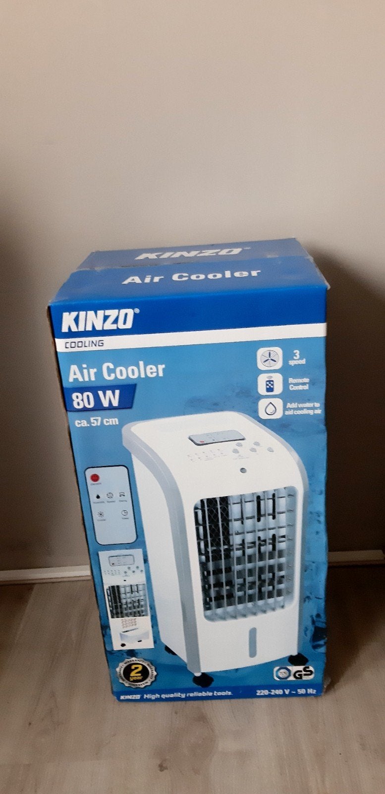 KINZO Air Cooler 80W - Nieuw in doos, Minder dan 60 m³, Nieuw, 3 snelheden of meer, Ophalen of Verzenden