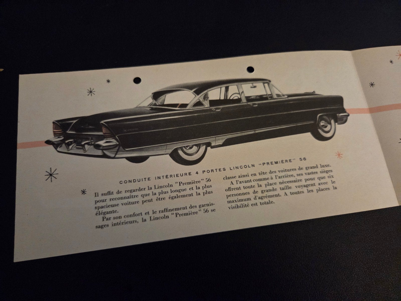 Brochure Lincoln Premiere 1956, Ophalen of Verzenden, Zo goed als nieuw, Overige merken