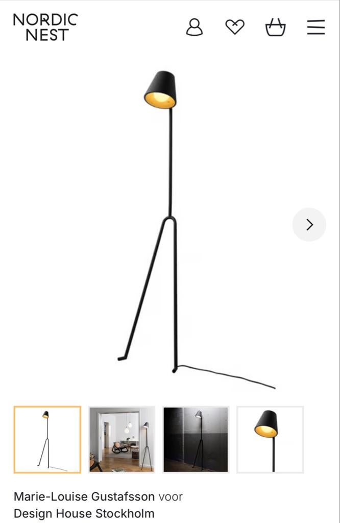 Manana vloerlamp grijs - Design House Stockholm, Ophalen, Zo goed als nieuw, Metaal, 100 tot 150 cm