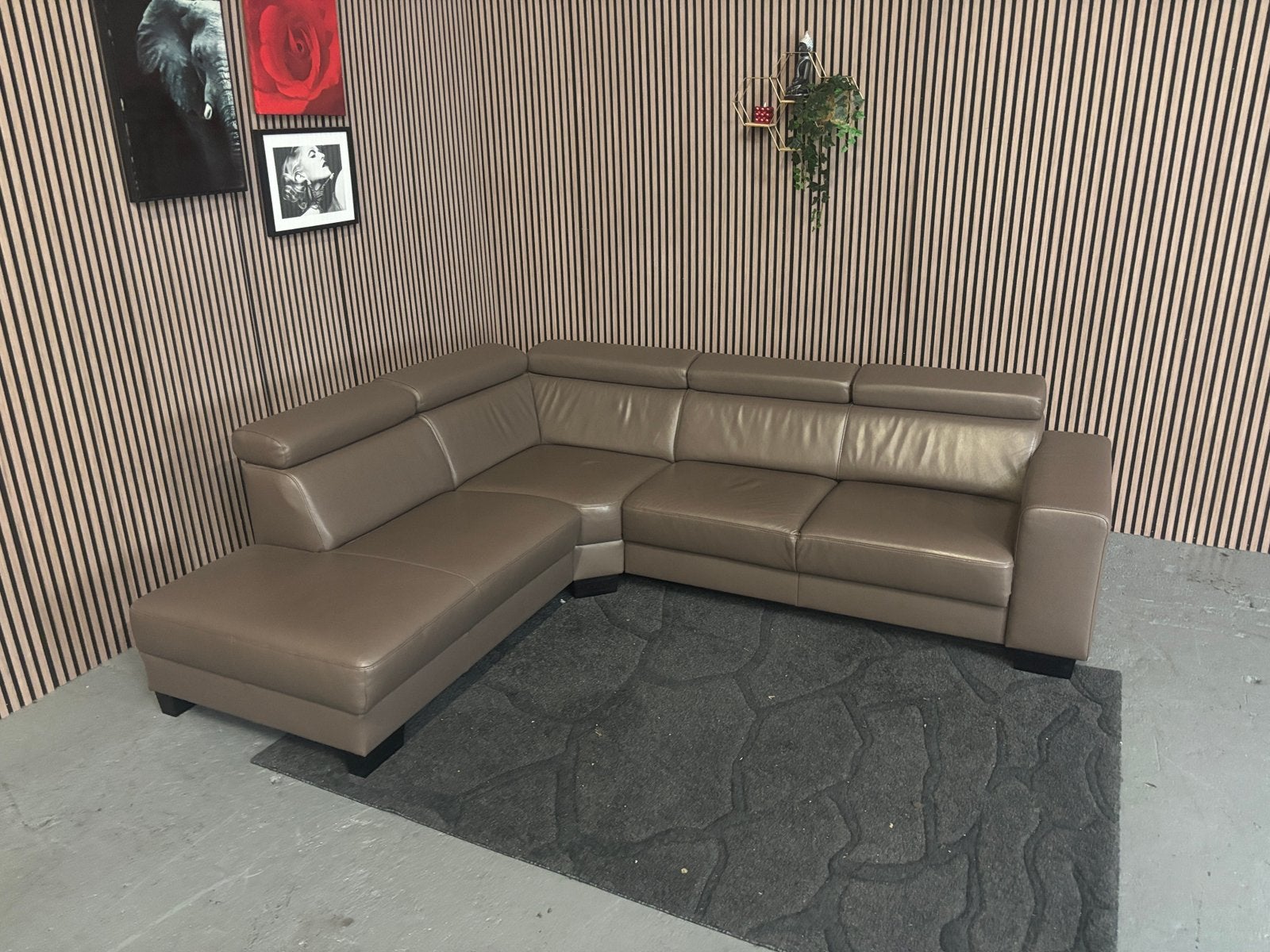 GRATIS LEVERING Hoekbank Leer Bruin 270x230 GEREINIGD, 250 tot 300 cm, Hoekbank, Leer, Ophalen of Verzenden