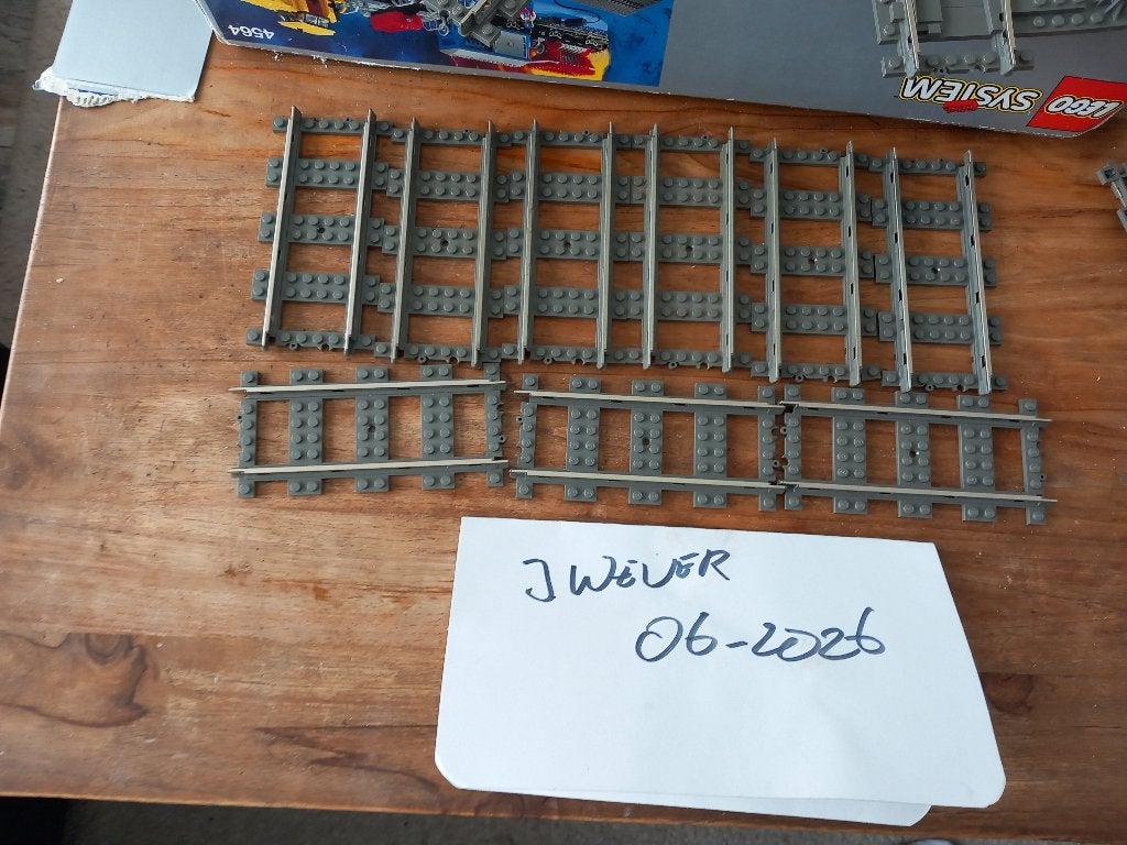 Lego 9v 4515 rechte rails 8x, Kinderen en Baby's, Speelgoed | Duplo en Lego, Ophalen of Verzenden, Zo goed als nieuw, Lego