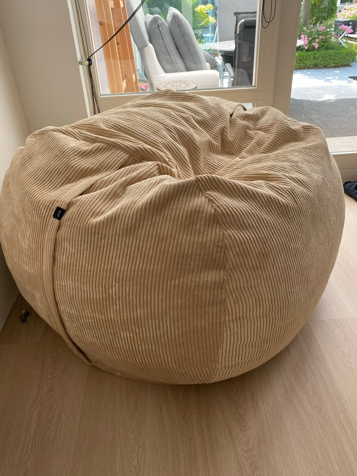 (Echte) Vetsak Beanbag Large Cord Velour Sand, Ophalen, Zo goed als nieuw, Beige, Zitzak
