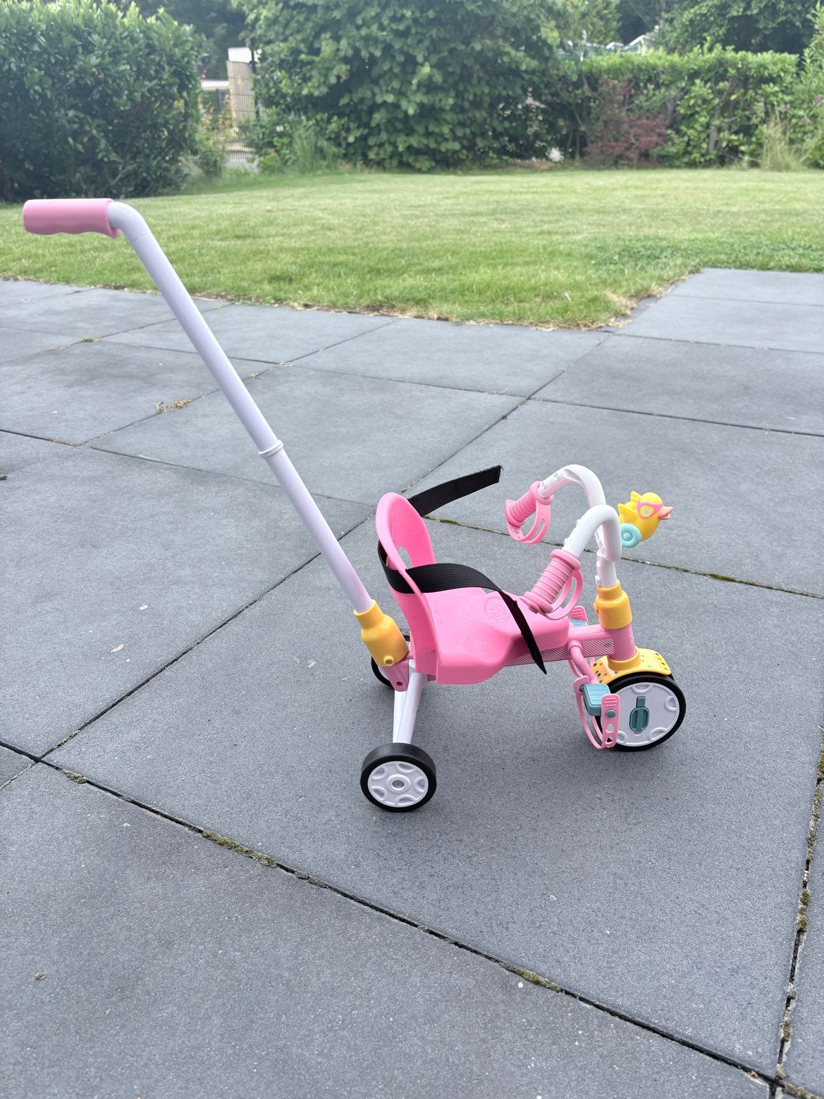 Roze driewieler met duwstang voor pop, Ophalen, Zo goed als nieuw, Overige typen