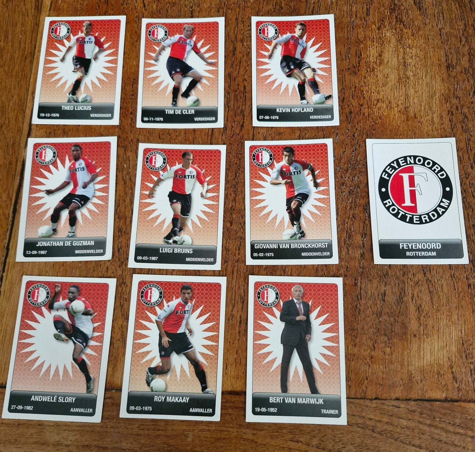 Feyenoord voetbalplaatjes 2007/2008 - 10 originele kaarten, Verzamelen, Ophalen of Verzenden, Zo goed als nieuw, Feyenoord, Poster, Plaatje of Sticker