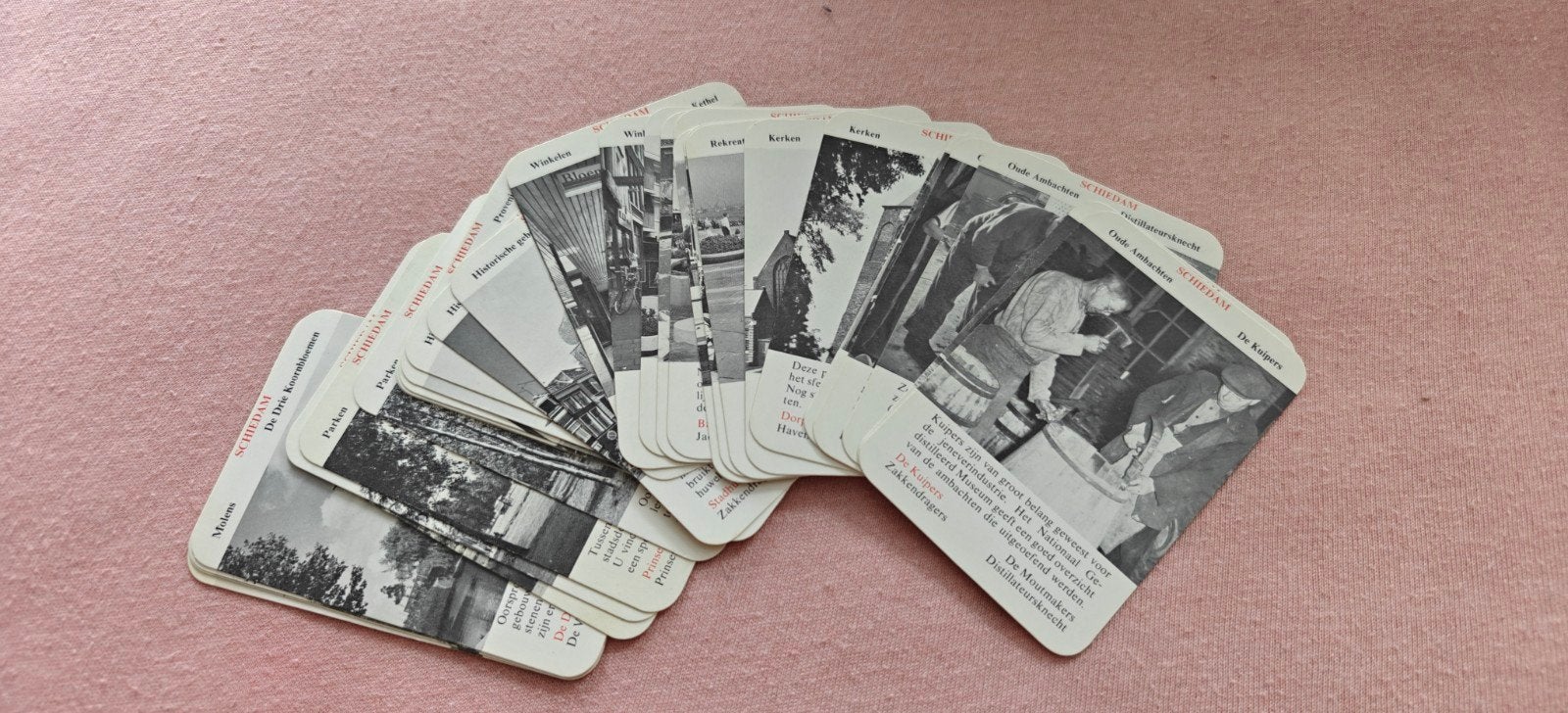 Schiedam Kwartetspel - Vintage Kaartspel, Drie of vier spelers, Ophalen of Verzenden, Gebruikt
