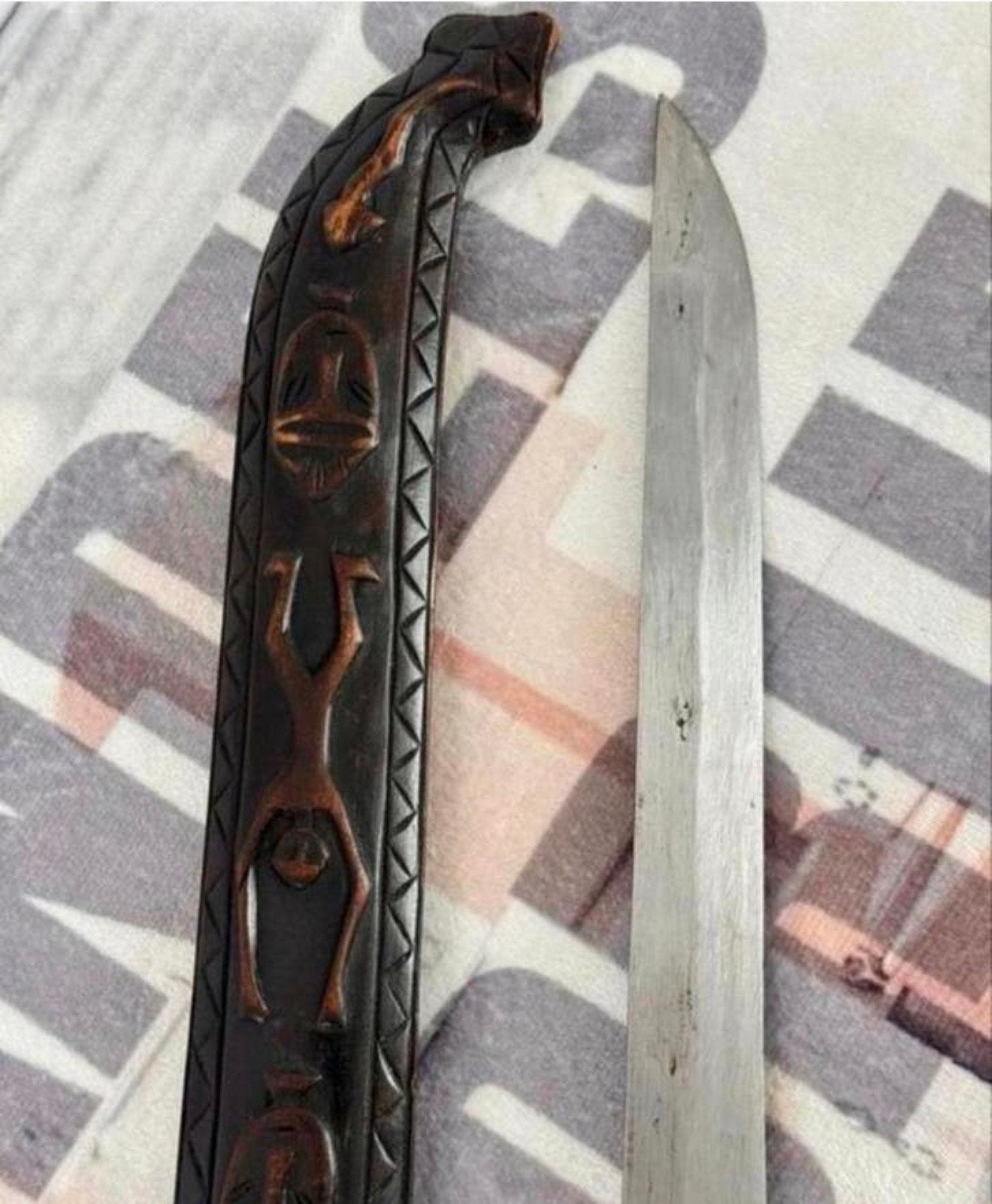 Antiek Paiwan zwaard dagger sabel - Taiwan tribal 60cm lang, Verzamelen, Zwaard of Sabel, Ophalen of Verzenden, H, H