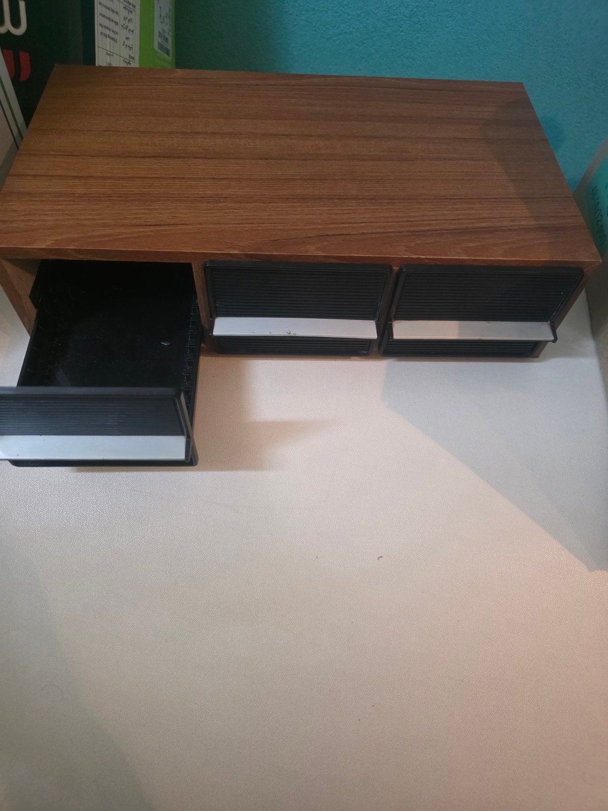 Vintage Cassette Opbergdoos Hout Look - Retro Design, Ophalen of Verzenden, Gebruikt