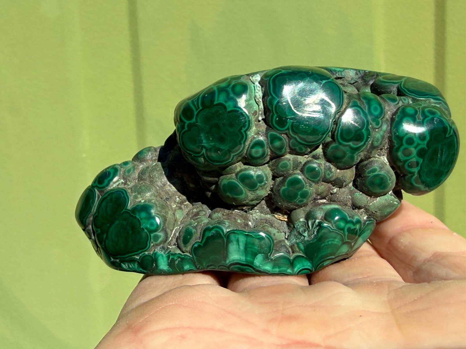 Nr 220 Malachiet vrijevorm Freeform mineralen uit Congo, Ophalen of Verzenden, Mineraal