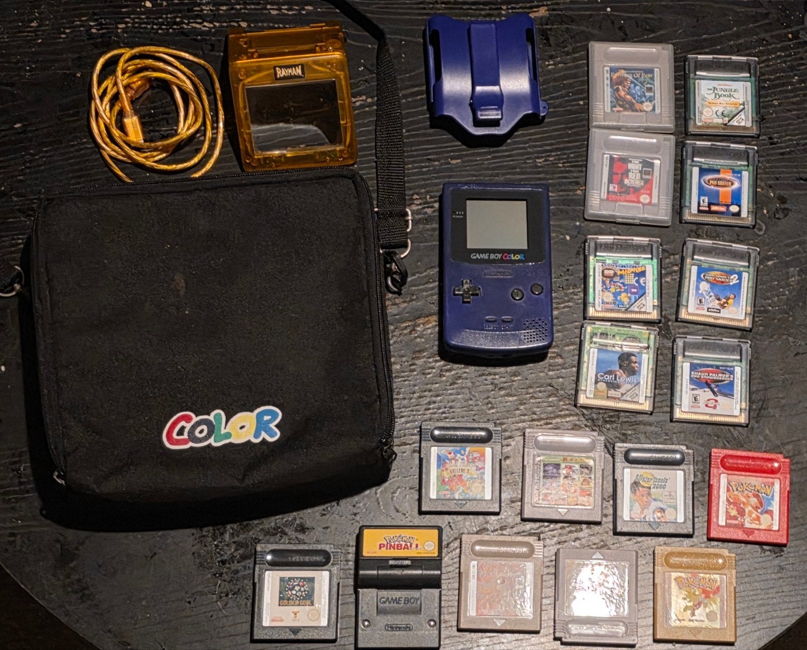Game Boy Color met 15 spellen en accessoires, Gebruikt, Overige genres, 1 speler, Ophalen of Verzenden