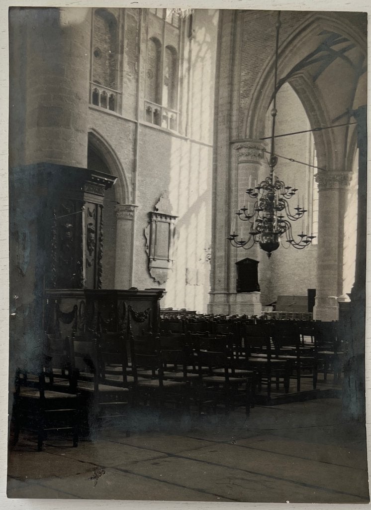 Oude Foto Grote Kerk Alkmaar - Foto P. Noteboom, Ophalen of Verzenden, Voor 1940, Zo goed als nieuw, Overige onderwerpen