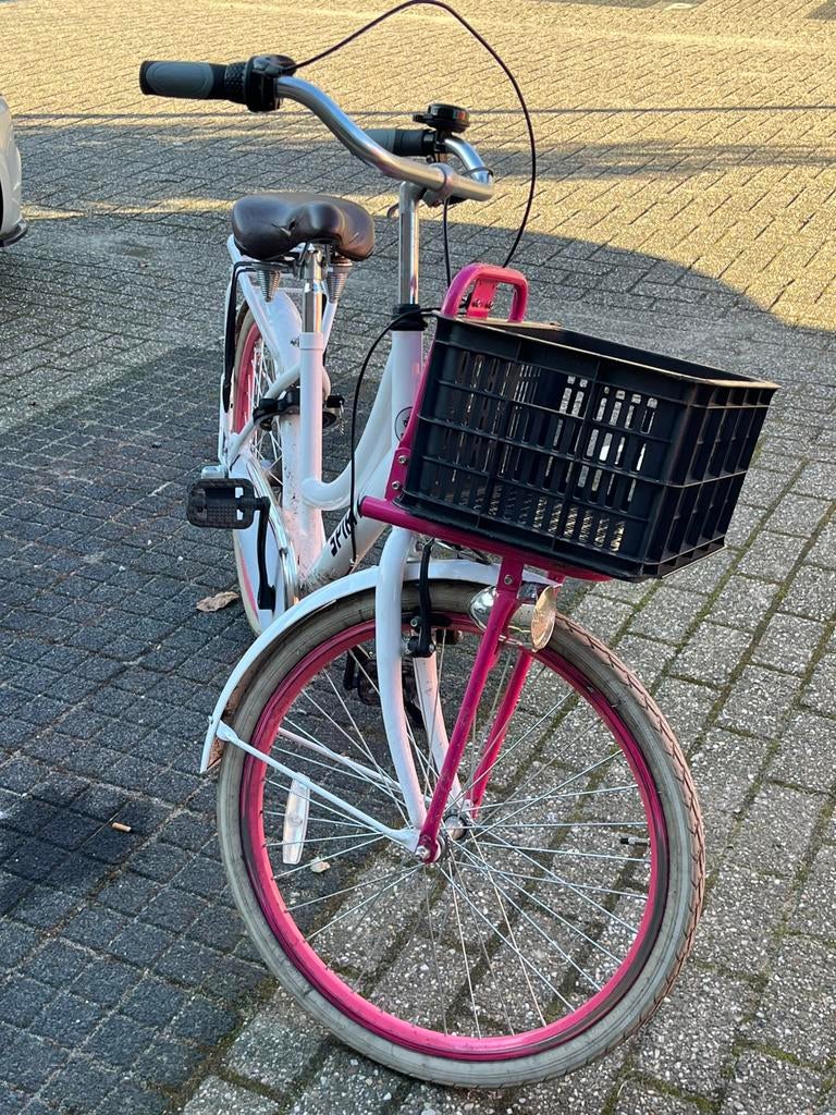 24 inch Spirit wit/roze meidendiets, Fietsen en Brommers, Fietsen | Meisjes, Gebruikt, 24 inch, Handrem, Versnellingen, Ophalen