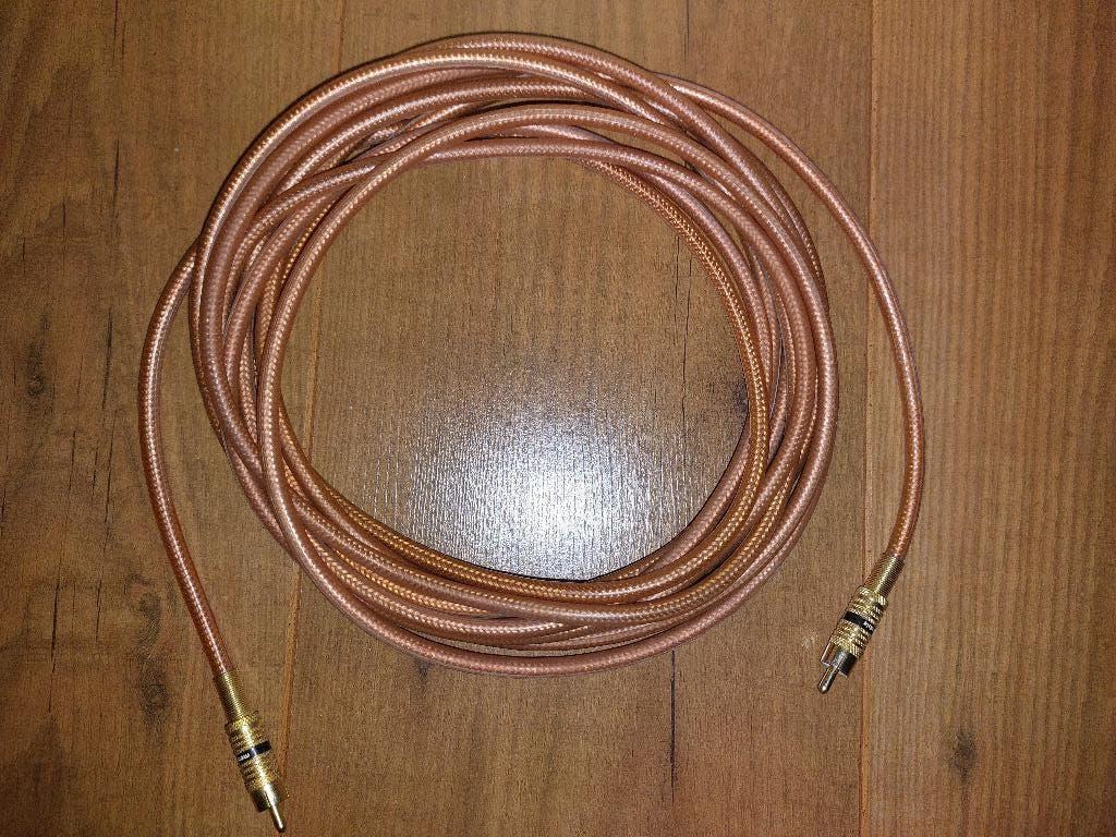Monitor Cable hoogwaardige subwooferkabel RCA ca. 5,6 meter, Ophalen of Verzenden, Zo goed als nieuw, 5 tot 10 meter, Luidsprekerkabel