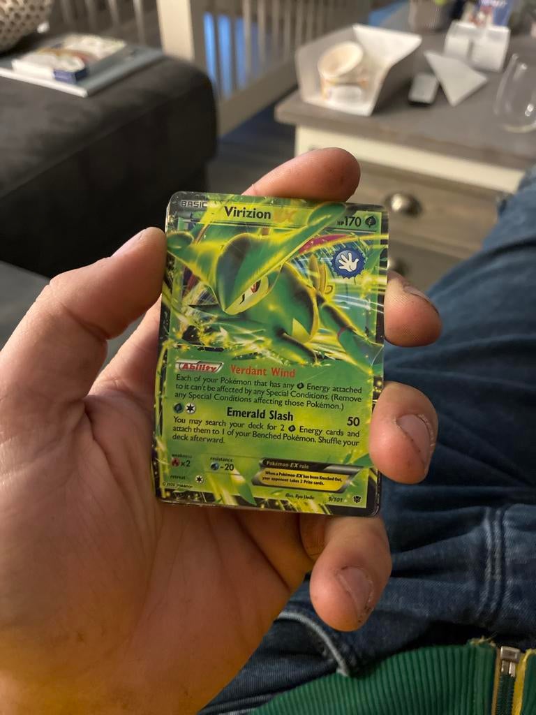Pokémon Kaart Virizion EX (2020) - Zeldzaam, Ophalen of Verzenden, Gebruikt, Losse kaart