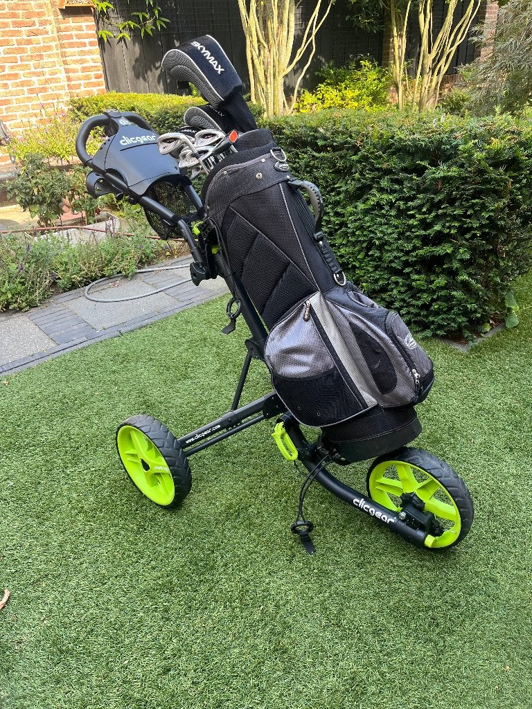 golfkar incl golfset, Sport en Fitness, Golf, Ophalen, Zo goed als nieuw, Golfkar, Overige merken
