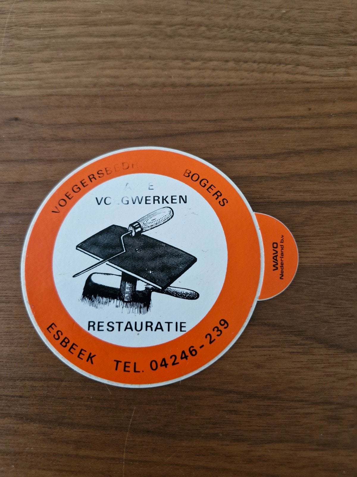 11320  sticker Voegersbedrijf Bogers Esbeek Restauratie, Ophalen of Verzenden, Nieuw, Bedrijf of Vereniging