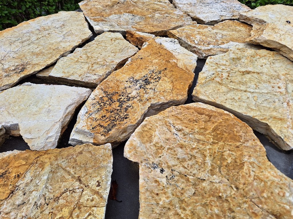 flagstones Bourgogne Geel - TOPPRIJS, Tuin en Terras, Tegels en Klinkers, Nieuw, Ophalen of Verzenden, Terrastegels, Natuursteen