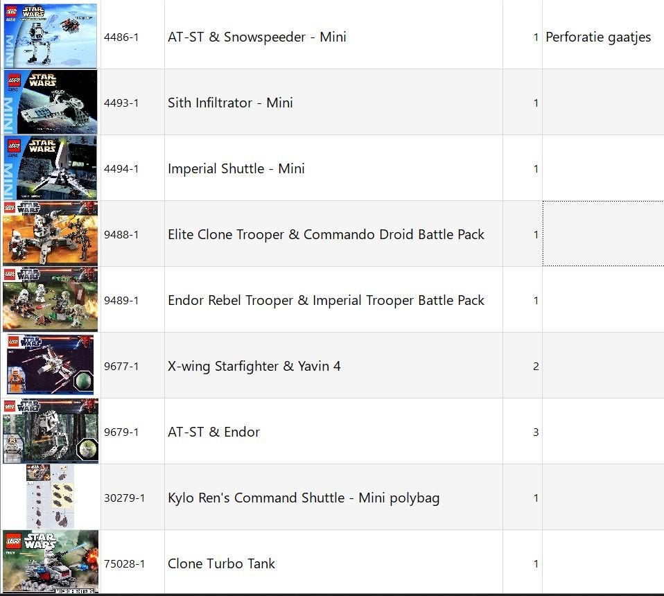 Lego Star Wars instructies A6 (0,50 EUR per stuk), Gebruikt, Star Wars, Lego, Overige typen