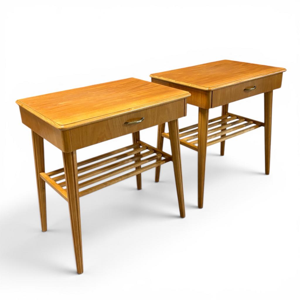 Set mid-century nachtkastjes uit Denemarken, Gebruikt, ?, 45 tot 65 cm, Minder dan 55 cm