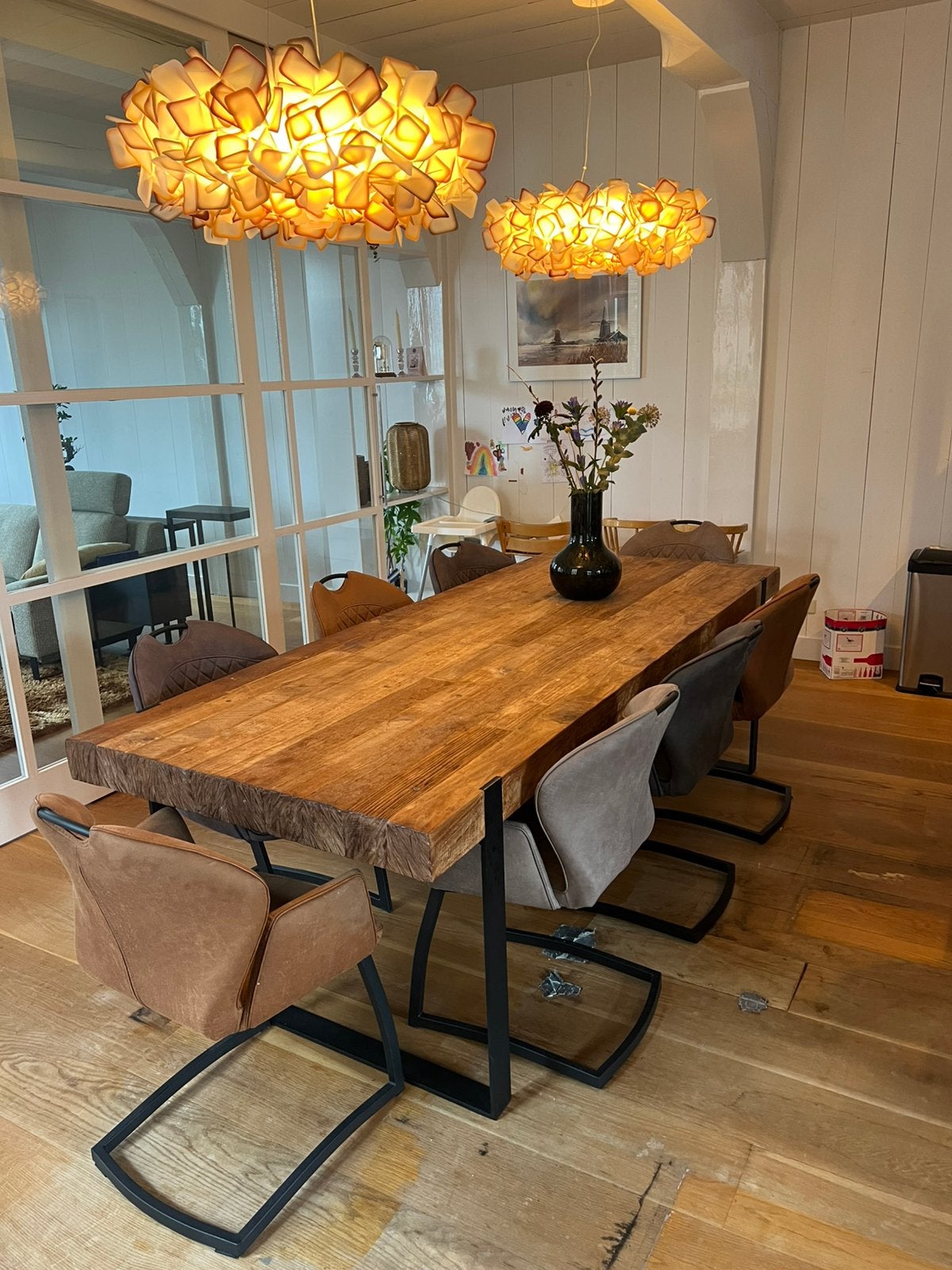 Kasteeltafel, eettafel, kloostertafel, Stamtafel, Huis en Inrichting, Ophalen, 100 tot 150 cm, 200 cm of meer, Zo goed als nieuw