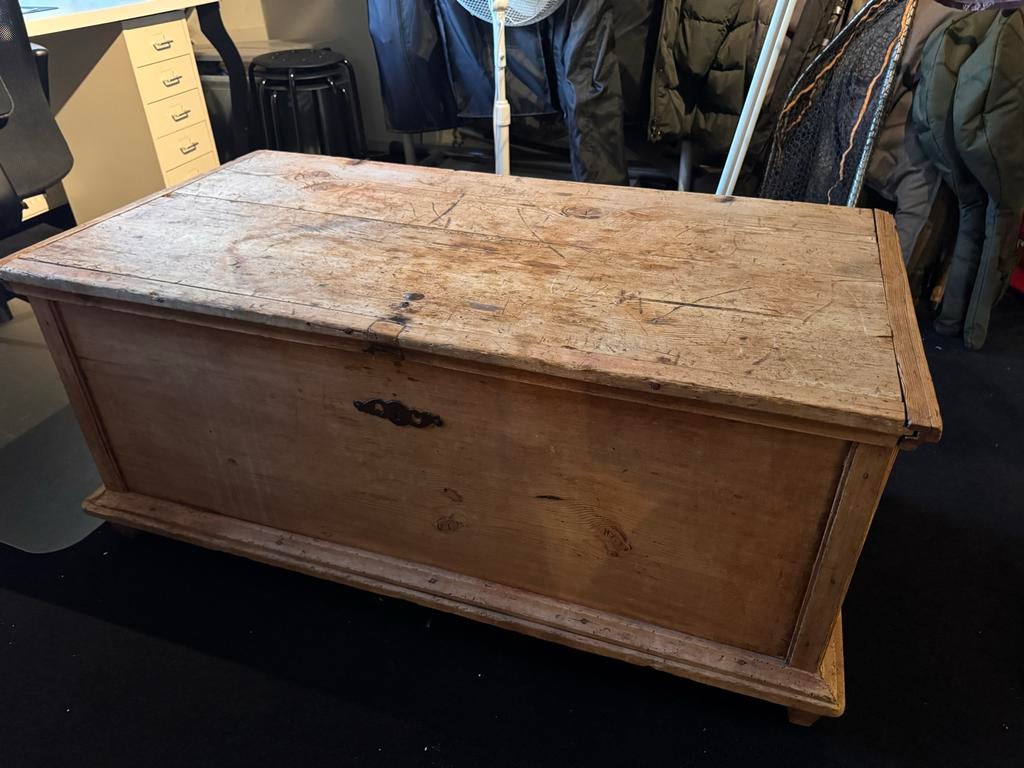 Grenen dekenkist ook te gebruiken als salontafel, Ophalen