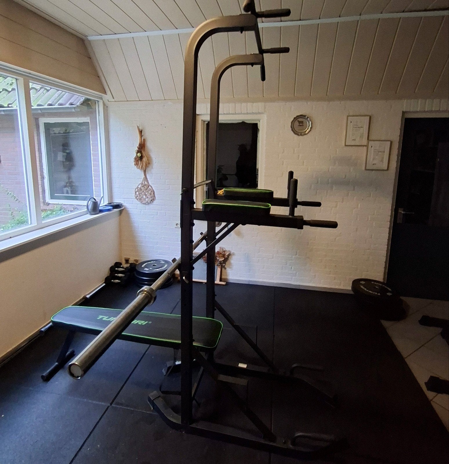 tunturi power tower / krachtstation / pull up rek/ bench-dip, Ophalen, Gebruikt, Overige typen
