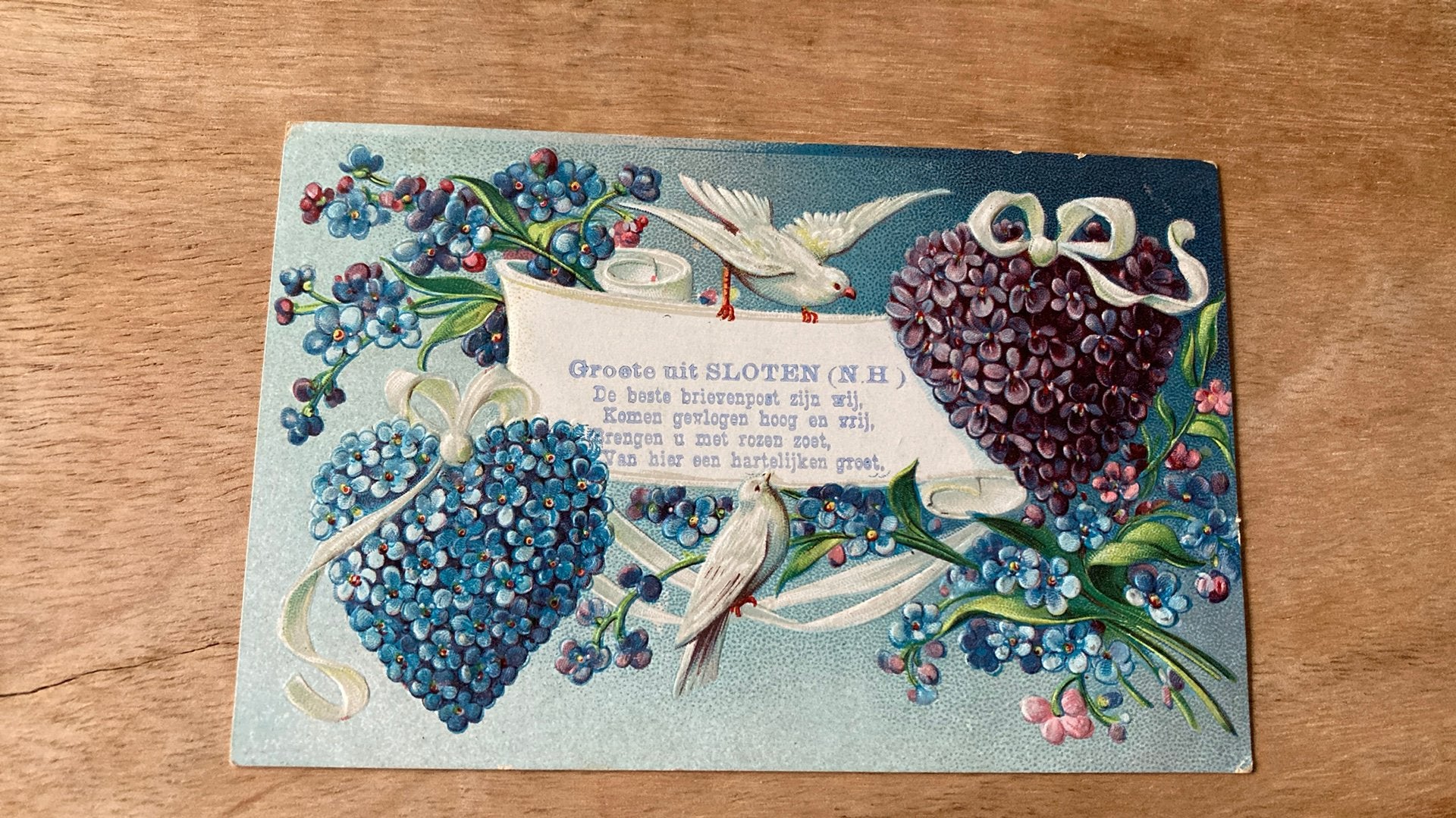 Oude ansichtkaart Groeten uit Sloten NH 1909 fantasie, Ophalen of Verzenden, Voor 1920, Gelopen, Noord-Holland