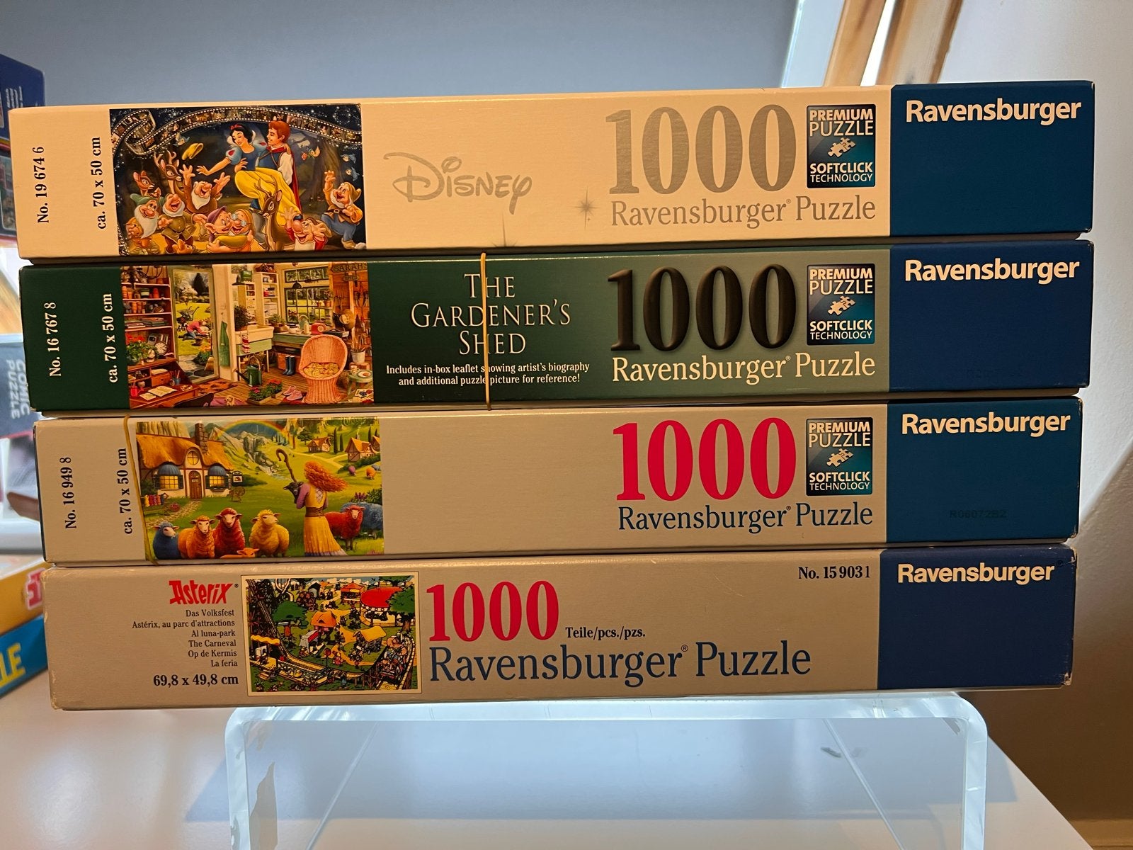 4 Ravensburger Legpuzzels 1000 stukjes - Disney, Asterix, Ophalen of Verzenden, 500 t/m 1500 stukjes, Gebruikt, Legpuzzel