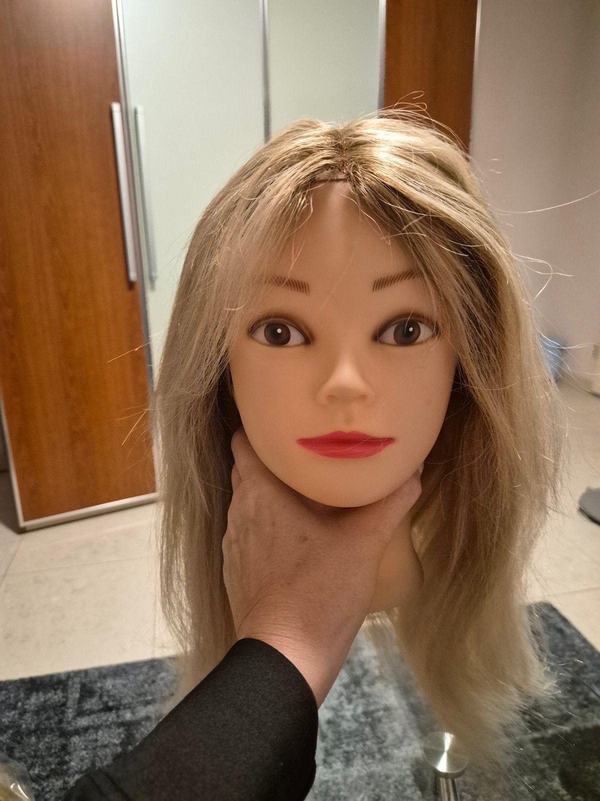 blonde pruik echt haar 45 cm, Sieraden, Tassen en Uiterlijk, Ophalen of Verzenden, Nieuw, Pruik of Haarverlenging
